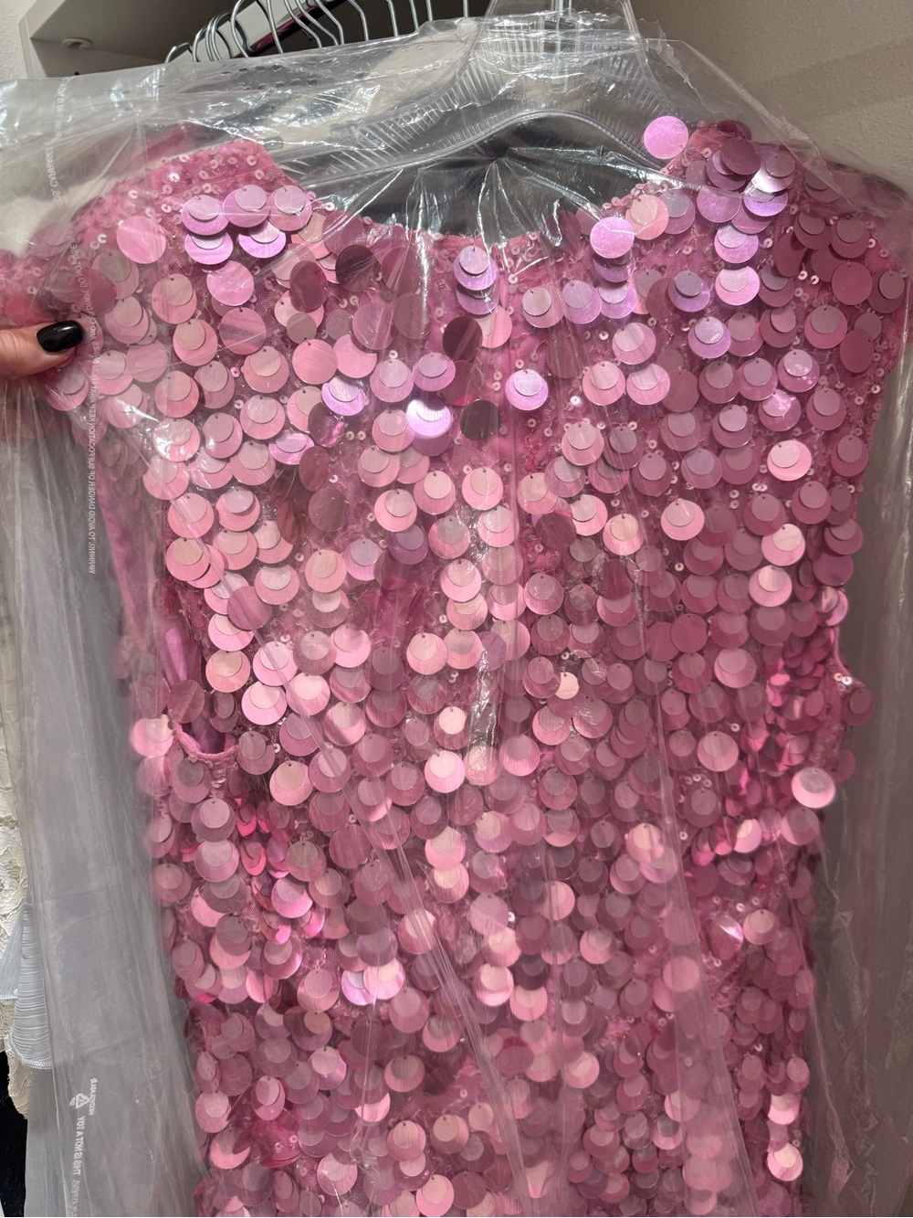 Ramy Brook Pink Sequined Plunge Mini Dress - Picture 6 of 7
